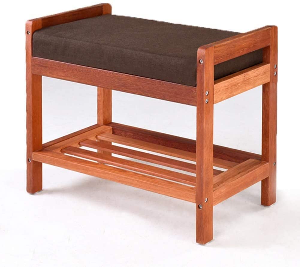 Repose-pieds en bois massif marron haut de gamme pour canapé et salon