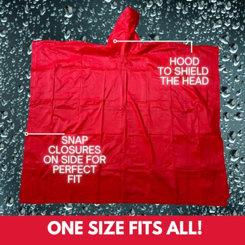 RAIN GUARD 10 Mil Vinyl Rain Poncho with Hood | Expanded 50" x 80" | Reusable Waterproof Protection | Adult Size | 1 Pack3