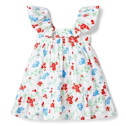 Janie and Jack Girls Flutter Sleeve Floral Dress (Toddler/Little Big Kids)