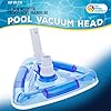 U.S. Pool Supply Weighted Transparent Triangular Pool Vacuum Head with Swivel Hose Connection and EZ Clip Handle - Connect 1-1/4" or 1-1/2" Hose - Removes Debris, Clean Corners - Safe for Vinyl Pools