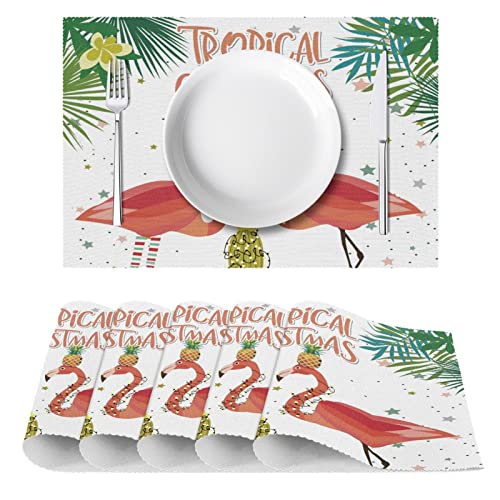 Set de table de Noël flamant rose pour protéger votre table des plats chauds