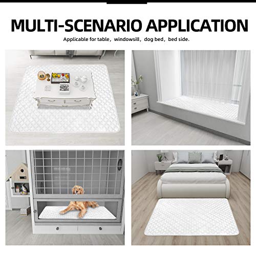 Image of Easy-Going L Shape Sectional Sofa Slipcover 42 x 68 Inches Rectangular Chaise Lounge Reversible Furniture Protector for Pets Kids Children Dog Cat (White /White)