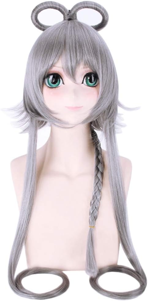 Luo Tianyi Cosplay Wig Women Silver Gray Long Heat Resistant Synthetic Hair YAYIN GONGYU Costume Wigs