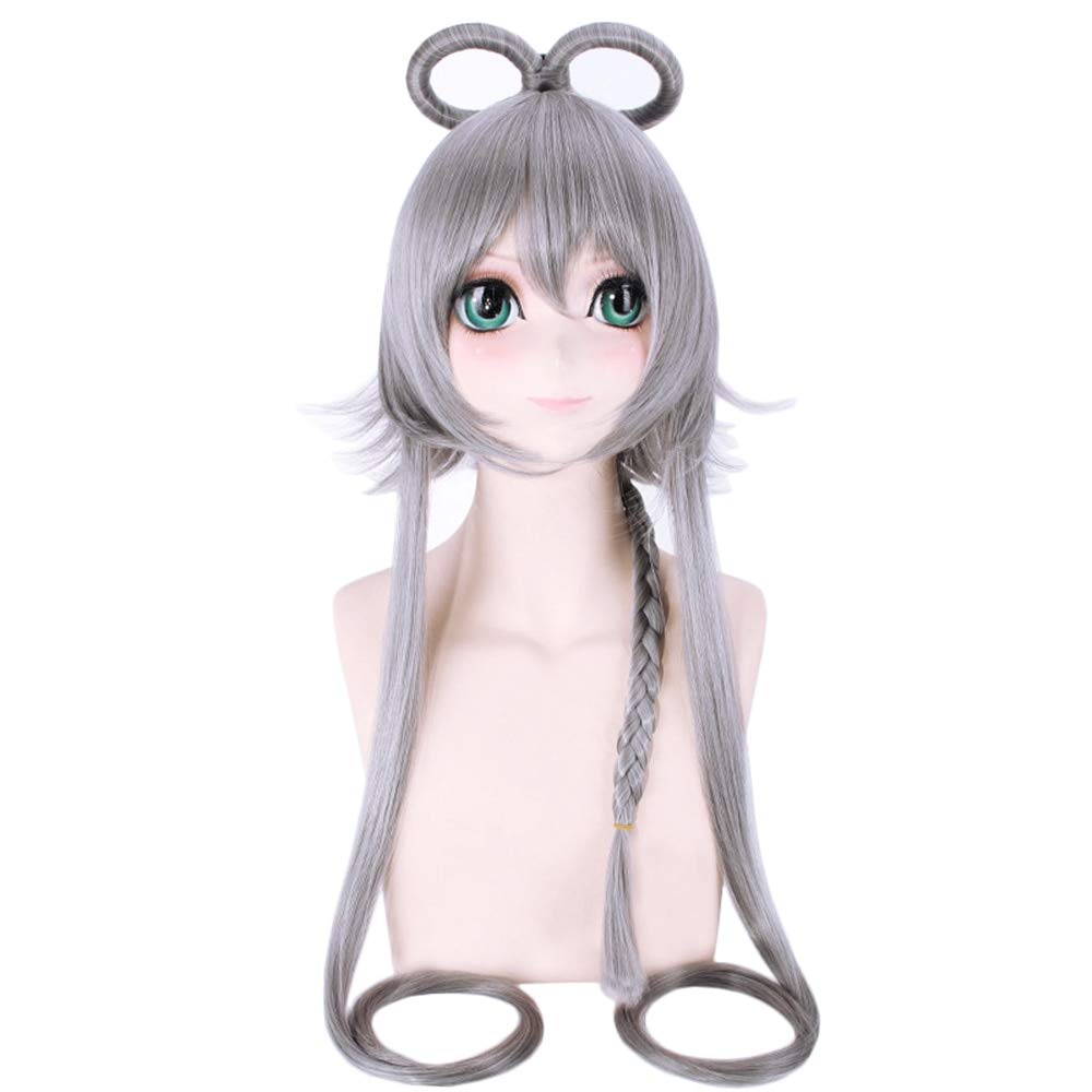 Luo Tianyi Cosplay Wig Women Silver Gray Long Heat Resistant Synthetic Hair YAYIN GONGYU Costume Wigs