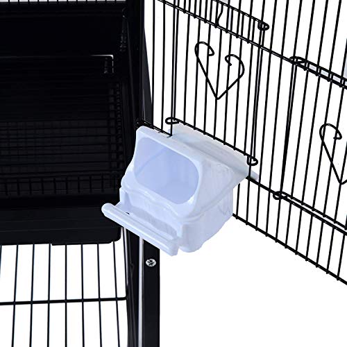 image for Pawhut Large Metal Bird Cage with Breeding Stand Feeding Tray Wheels f