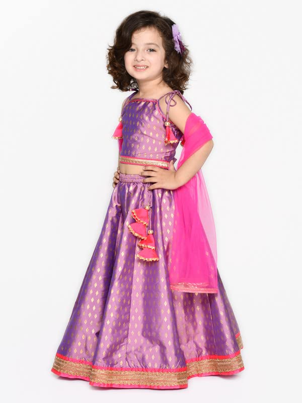 Image of Saka Designs Purple Magenta Lehenga Choli With Dupatta
