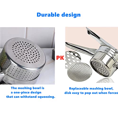 Potato Masher Potato Ricer For Mashed Stainless Steel Masher Kitchen Tool Potato Press Baby Food Masher Bean Masher #TOP2