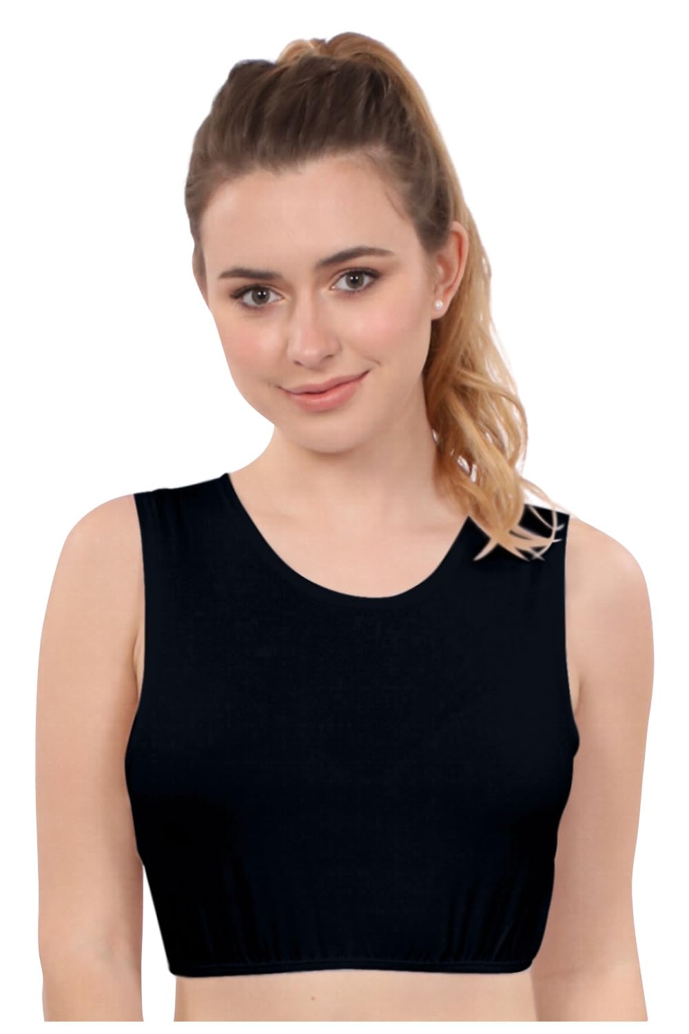 Kosher Casual High Neck Cropped Tank Tops for Women – Modest Crop Tank Top for Layering Under Dresses, Blouses, and Cardigans