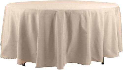 Miniatura 6 de Efavormart - Mantel redondo, 108 pulgadas, resistente a las manchas y a las arrugas, lavable, mantel decorativo de tela de poliéster para banquetes,
