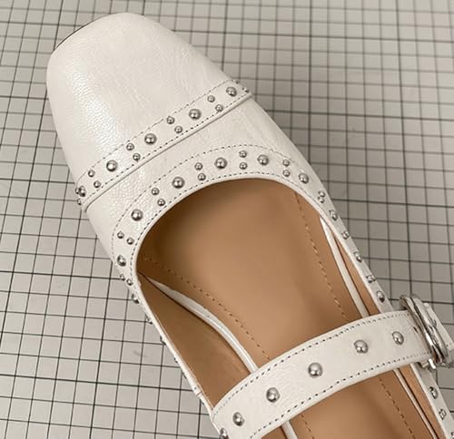 Solyinne Women's Mary Jane Flats Studded Comfortable Ballet Flat Round Toe Party Formal Wedding Shoes4
