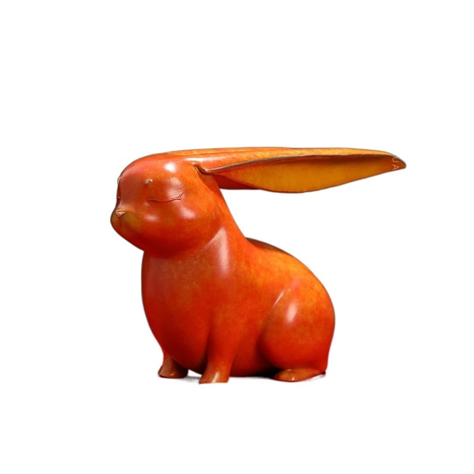 hongchenke34 Copper statue Copper Rabbit Creative Ornaments Cute Cuddly Bronze Sculpture Decorative Desk Craft Year of the Zodiac(B)