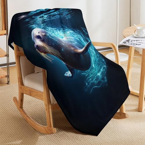 Couverture phoque imprimée pour vos soirées canapé cocooning - 8