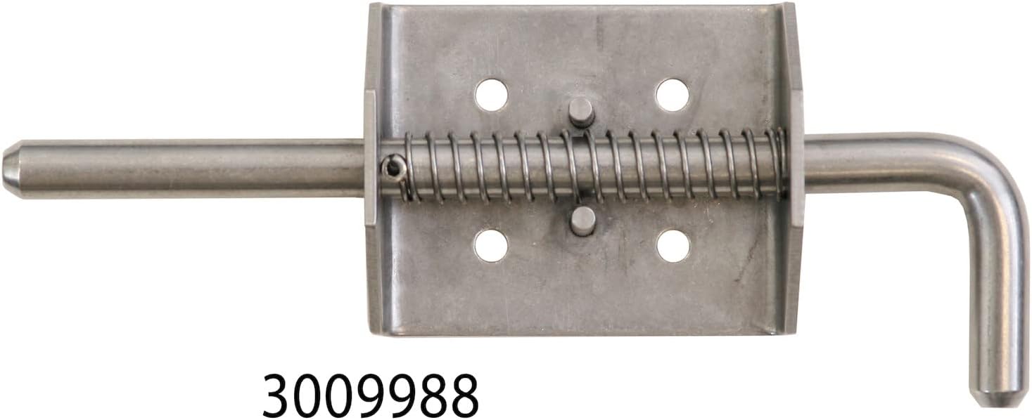 Buyers Products 3009988 Stainless Steel Spring Latch Assembly W/ 1-12" Handle, Spring-Loaded Latch Pin Without Keeper, Gate Latch, Utility Latch, Trailer Latch, Cage Latch