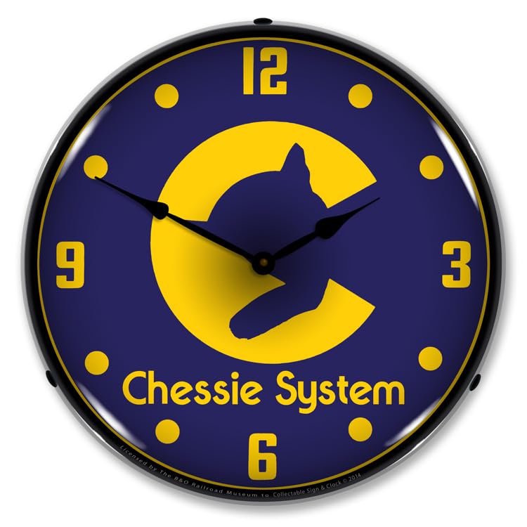 Chessie System Railroad Backlit LED Lighted Clock