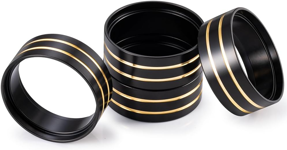 MORLORDY 1.3" Brass Inner Beadlock Rings - 87g/4Pcs 1.3inch Wheel Weights for 1/24 1/18 RC Crawler Like SCX24 Gladiator Bronco C10 JLU Deadbolt TRX4M Bronco Defender (Black)