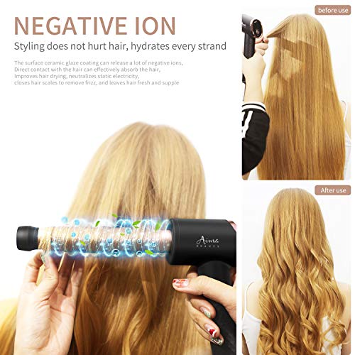 Curling Iron Hair Curler with Ceramic Tourmaline Barrel, Professional Curling Wand with Easy One Button Operation,LCD Display, Include Heat Resistant Glove & Pouch Bag - Thumbnail 4