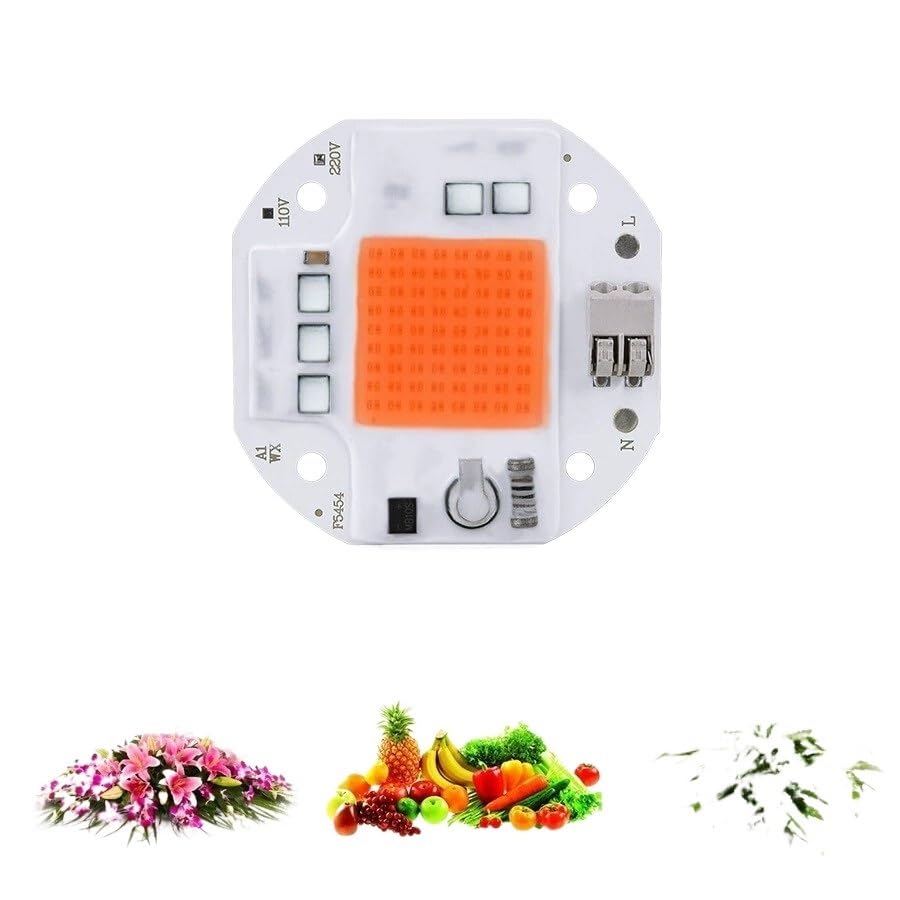 Żarówki LED ZeZhen, 20 sztuk/zestaw, oświetlenie do uprawy roślin bez sterownika, chip LED do oświetlenia roślin AC110V/220V Światło do roślin z żarówką LED o pełnym spektrum działania (rozmiar: 50W