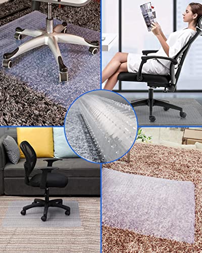 KALAHOL PVC Office Chair Mat for Carpet Floor, 90x120 cm (3'x4') Non-slip Carpet Protector Chair Mat, Rectangular Floor Protectors for Chairs, Transparent Clear Chair Floor Protectors - 7