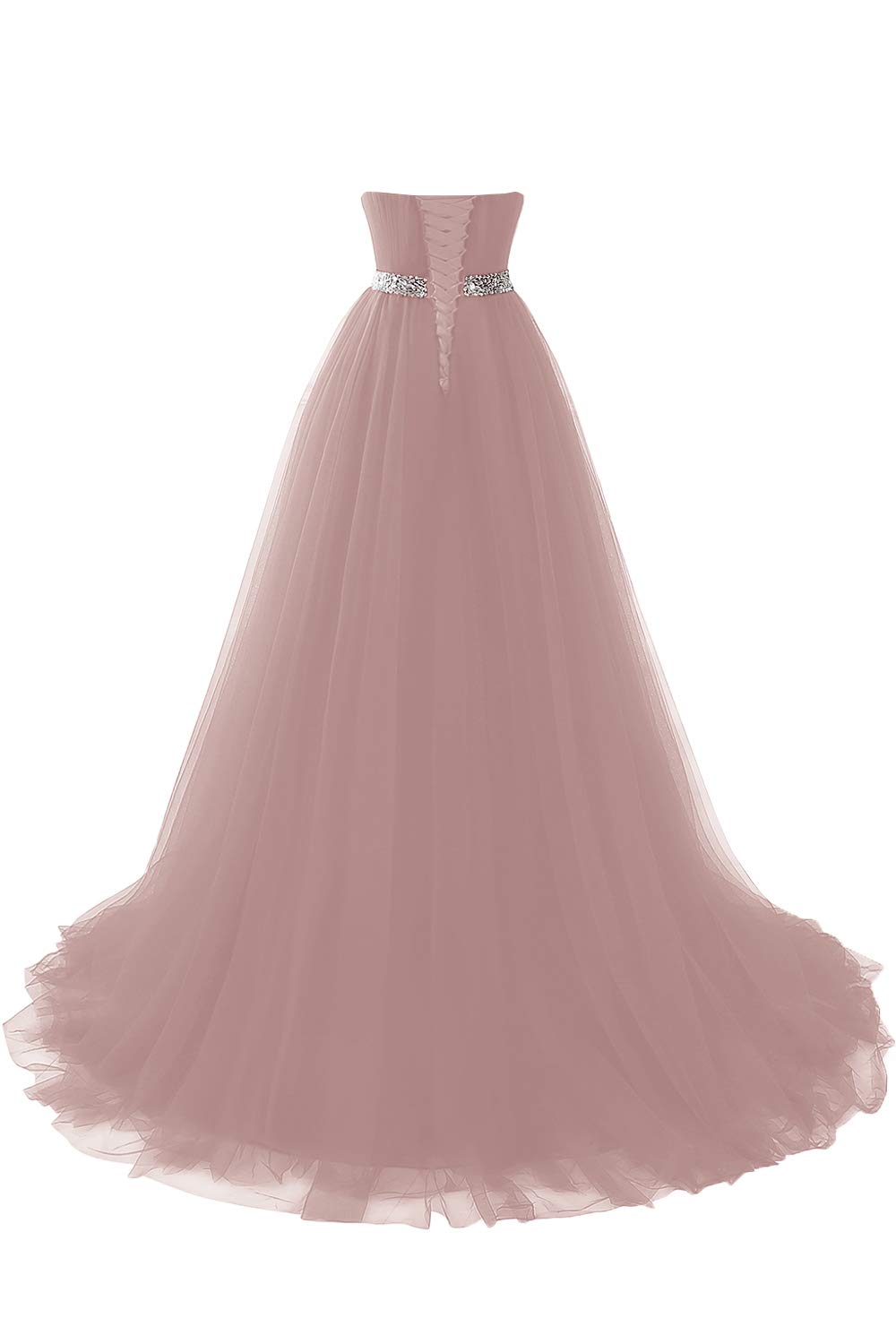 Misshow Robe Femme Longue Chic Soirée Dos Nu Epaule Nu Robe de Cocktail Longue Mariage en Tulle