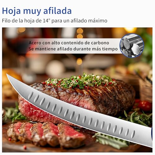 Miniatura 2 de Plys Cuchillo Jamonero Profesionales 26cm: Cocina Cuchillo Carnicero Acero Inoxidable Puntilla Cuchillo Deshuesador