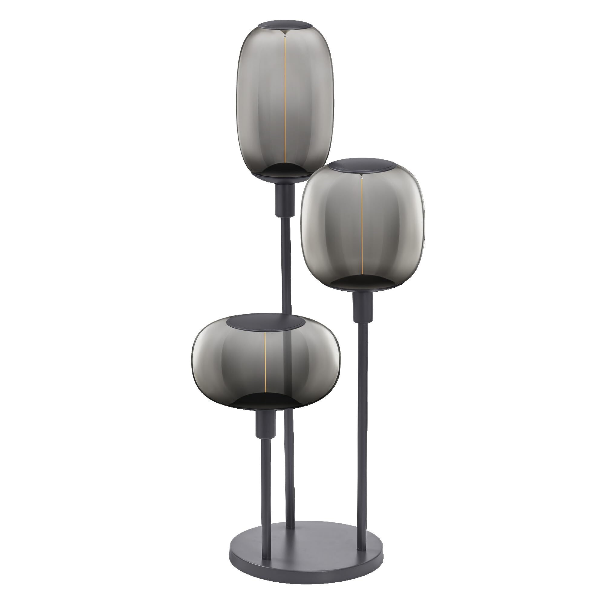 LEDVANCE Lámpara de pie decorativa con 3 casquillos E27, tres soportes (altura 36cm, 59cm y 78cm),gris oscuro, con cable de alimentación de 1,8m, lámpara LED OSRAM 1906 a juego disponible por separado