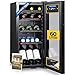 Sommertal Kühlschrank mit Glastür GK60– Leiser Getränkekühlschrank mit LED, Touchscreen & Schloss kleiner Flaschenkühlschrank schwarz 60L