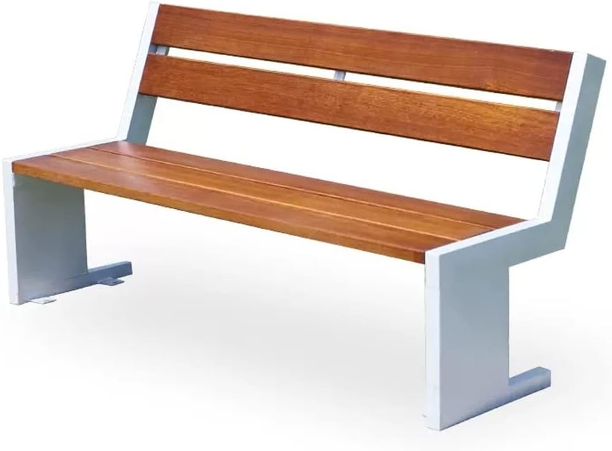 Patio Furniture Bench Park Bench Outdoor Pastoral Bench Garden Chair Outdoor Leisure Double Solid Wood Long Stool Stainless Steel Leisure Chair Outdoor Bench(B)