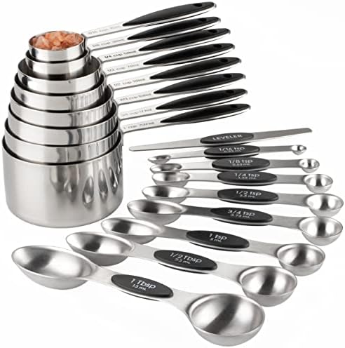 U-Taste Measuring Cups and Spoons Set of 15 by 18/8 Stainless Steel, 7 ...