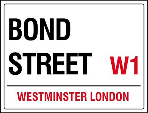 Bond street westminster england street road sign retro shabby chic vintage style picture metal wall plaque sign fridge magnet
