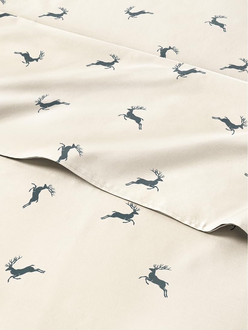Christmas Sheet Set, Festive Reindeer, Holiday Xmas Bedding Set - Queen