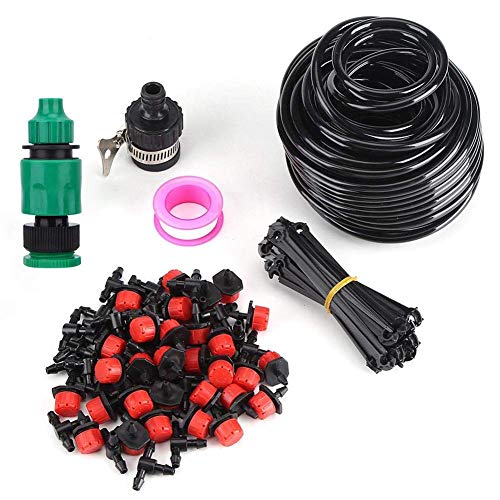 Preisvergleich Produktbild Gartenbewässerungssystem, Micro Drip Irrigation System, 25 m selbstbewässernde Gartenschlauch-Kits für Pflanzen DIY Micro Drip Irrigation System Wasserschlauchverteiler Selbstbewässernder Schlauch