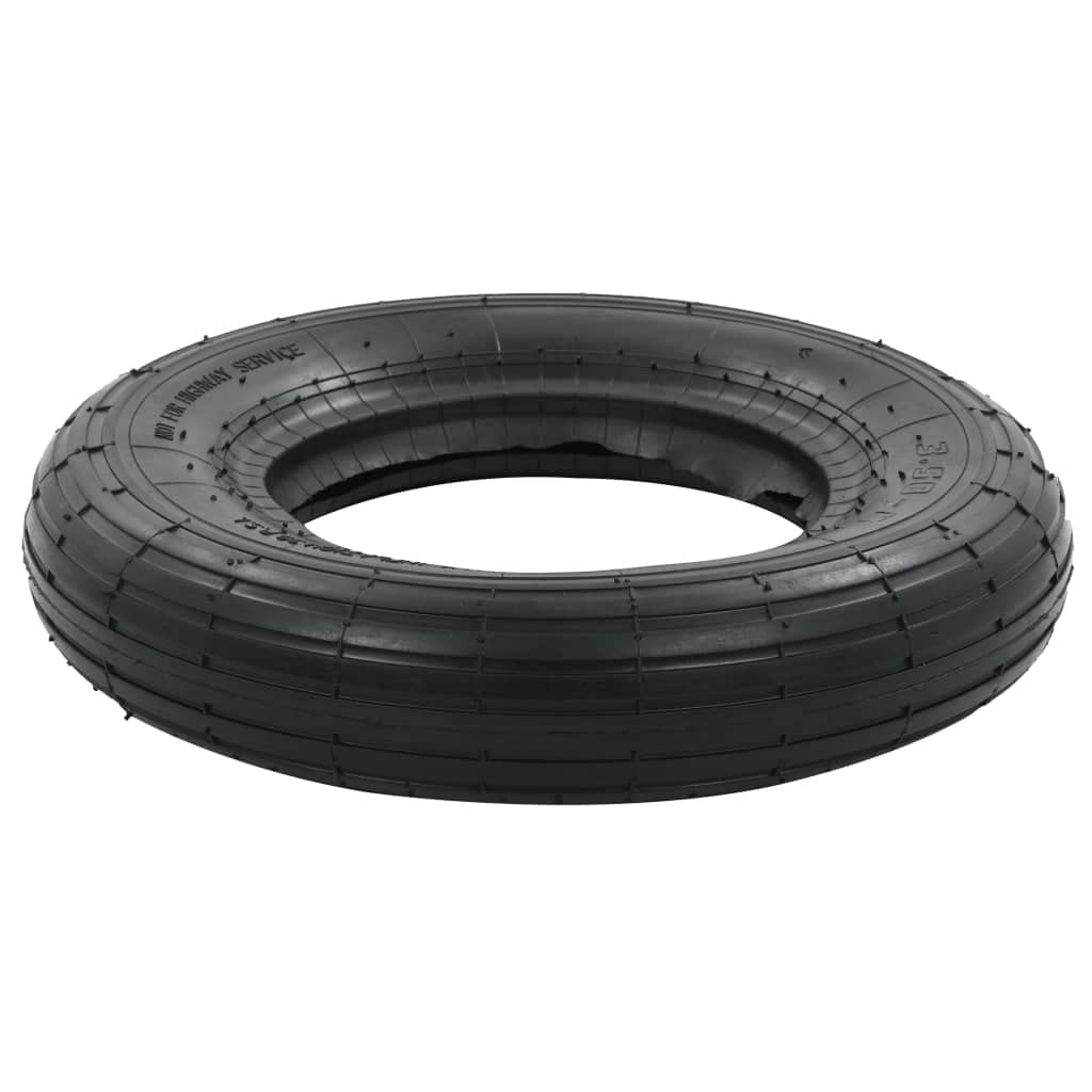 Set di 2 pneumatici per carriola 3.50-8 4PR con camera d'aria, robuste ruote di ricambio per carriola, carrello da trasporto e carrello, diametro 36 cm, portata 120 kg