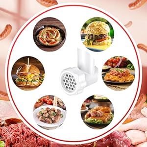 Meat Grinder for Kitchenaid MixerMeat Grinder AttachmentFruit Vegetable Strainer SetTomato Sauce MachineSausage Stuffer SetKitchen Aid Mixer Attachments by FgreebleWhite