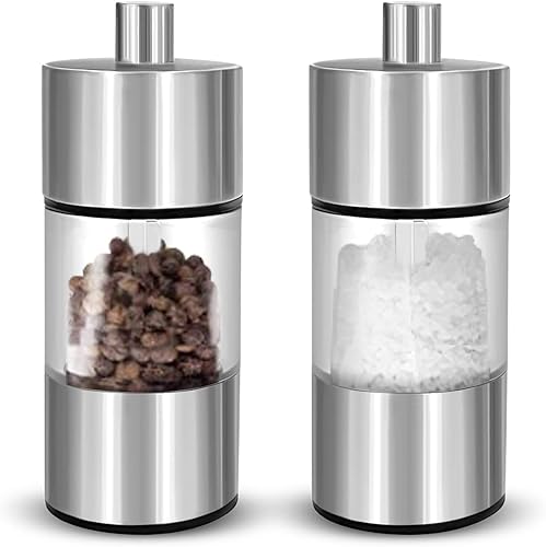 Miniatura 1 de Juego de molinillo de sal y pimienta dorado, juego de molinillo de sal y pimienta de madera, salero y pimentero dorado, modernos saleros y
