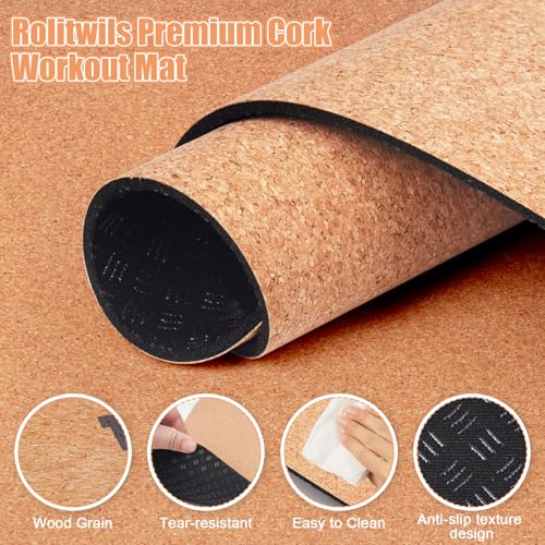 Image of Under Desk Elliptical Mat - Non-Slip Exercise Equipment for Peloton Bike, Small Exercise Mat for Desk Workout Equipment, Premium Cork Surface