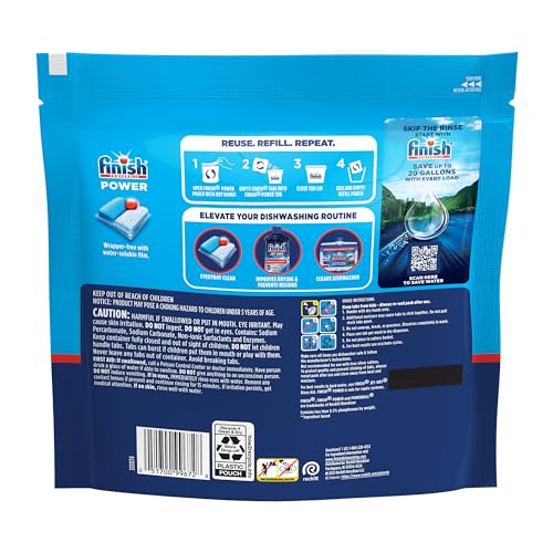 Finish Power Dishwasher Pods, Dish Detergent, Fresh Scent, 62ct - image 9