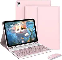 Teclado BluetoothCom Mouse e Capa Para Samsung Galaxy Tab S9 FE+/S9 + de 12,4 polegadas