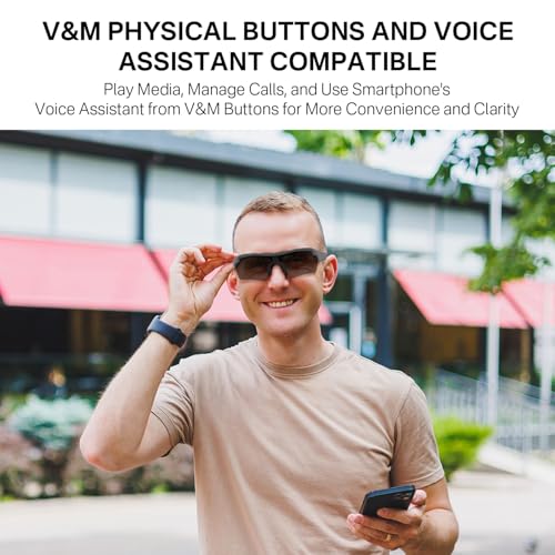 Image of Sports Smart Glasses,Cycling Bluetooth Sunglasses for Men &Women,Open Ear Sound with Mic &Speakers,Touch &Voice Assistant,UV Protection,Polarized lens,Wireless Headphone Sunglasses for Running Fishing