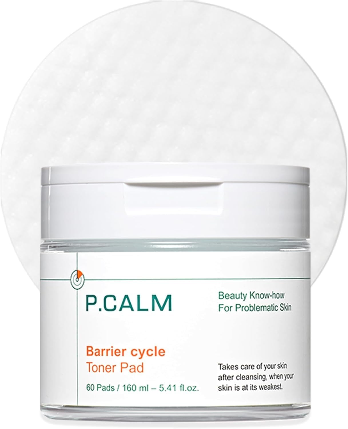 – P.CALM Barrier Cycle Toner Pad 60 Pads | Korean Skincare Daily Toner Pads for Calming Hydrating Soothing Sebum Care for Sensitive Skin | Vegan Cruelty-Free Fragrance-Free Zit Zap