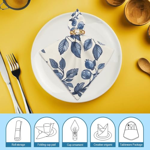 Servilletas de Tela con Patrón Floral Azul 2 PCS miniatura 7