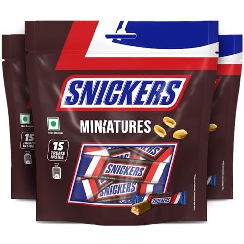 Image of Snickers Miniatures Peanut Filled Chocolate, 510Gram (170Gm X 3 Pack)