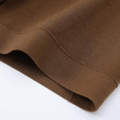 Men's Soft Viscose Blend Short-Sleeve Polo Sweater Lightweight Knit Top for Fall & Winter Classic Black Brown Beige (US, Alpha, Large, Regular, Regular, Brown)4