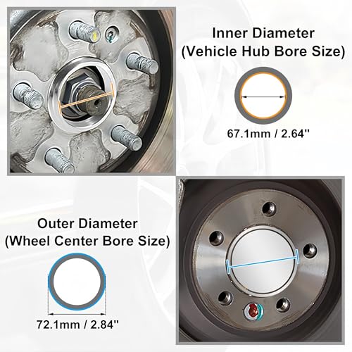 Entretoise de roue forgée 4 pièces OD 75mm universel pour bague de moyeu - 6