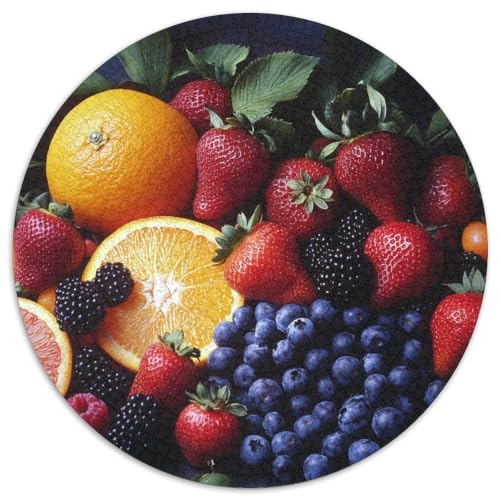 Puzzle de 1000 piezas para adultos redondo con diseño de frutas