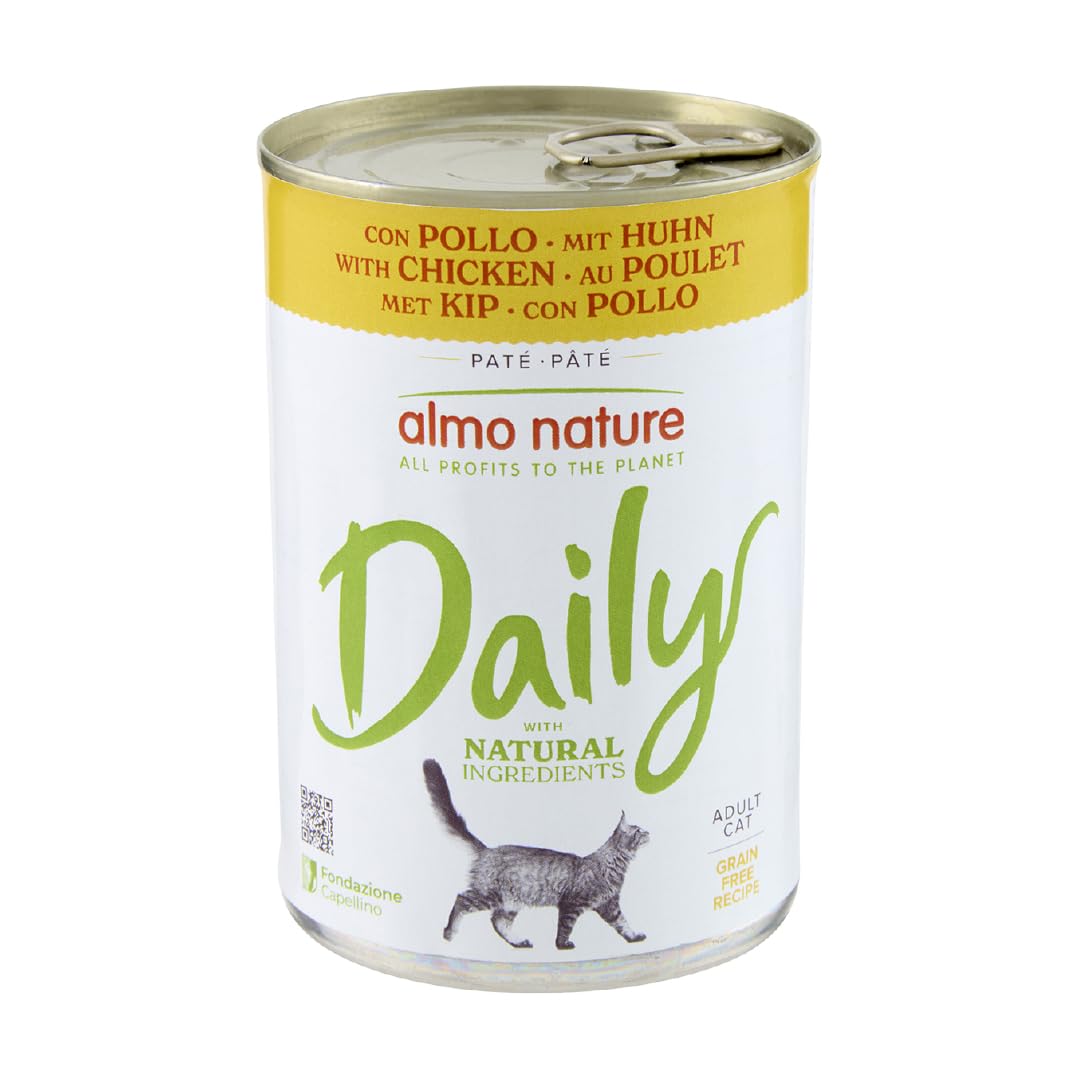Almo Nature Daily - Nassfutter für Erwachsene Katzen - Paté - Ente - 400 g, Packung mit 24