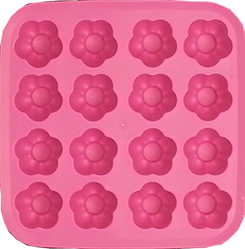 Bandeja de cubo de hielo de forma de flor de goma sintética - rosa