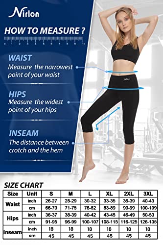 Nirlon Capri Leggings With Pockets - Capri Leggings With Pockets For Women Breathable High Waisted Capri Leggings For Women For Gym & Yoga Regular & Plus Size Capri Leggings (3Xl, Black+Pocket) #TOP5
