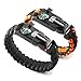X-Plore Gear Emergency Paracord Bracelets | Set of 2| The Ultimate Tactical Survival Gear| Flint Fire Starter, Whistle, Compass & Scraper | Best Wilderness Survival-Kit - Black(R)/Orange(R)