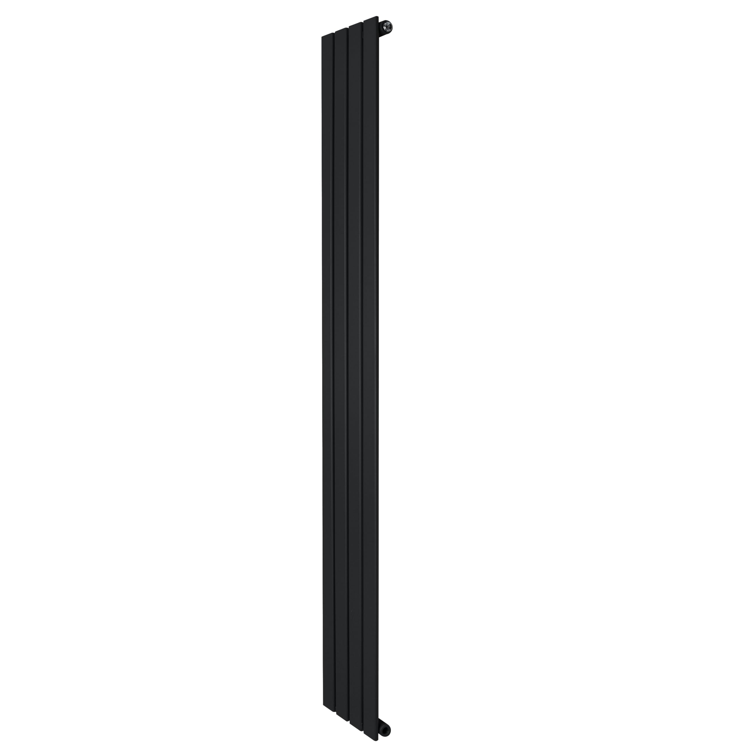 Flat Single Column Radiator 1800mm x 280mm Modern Designer Single Panel Central Heating Heater Matt Black Carbon Steel Vertical Kitchen Living Room FREE Cleaning Brush Fixing Kit & Brackets