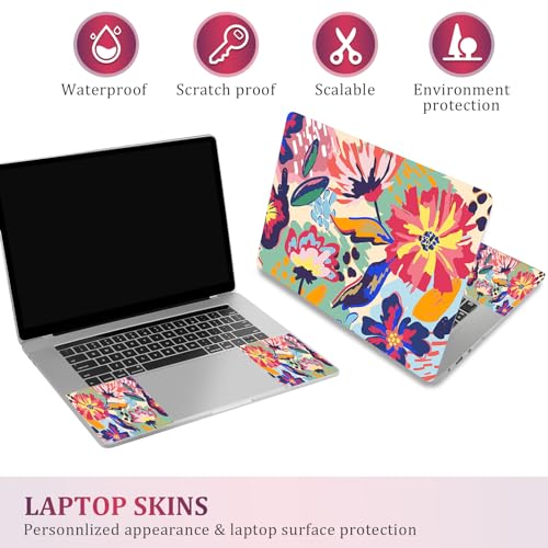 Image of Laptop Notebook Skin Sticker Cover Decal, 12 13 13.3 14 15 15.4 15.6 inch Laptop Vinyl Skin Sticker Cover Art Protector Decal Universal, Graffiti Flower